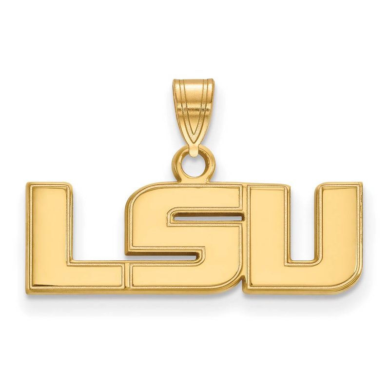 14k Gold Plated Silver Louisiana State Small 'Lsu' Pendant